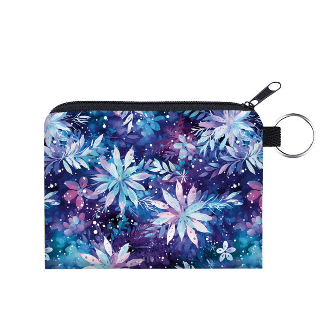 Mini Pouch - Christmas Blue Purple Snowflake