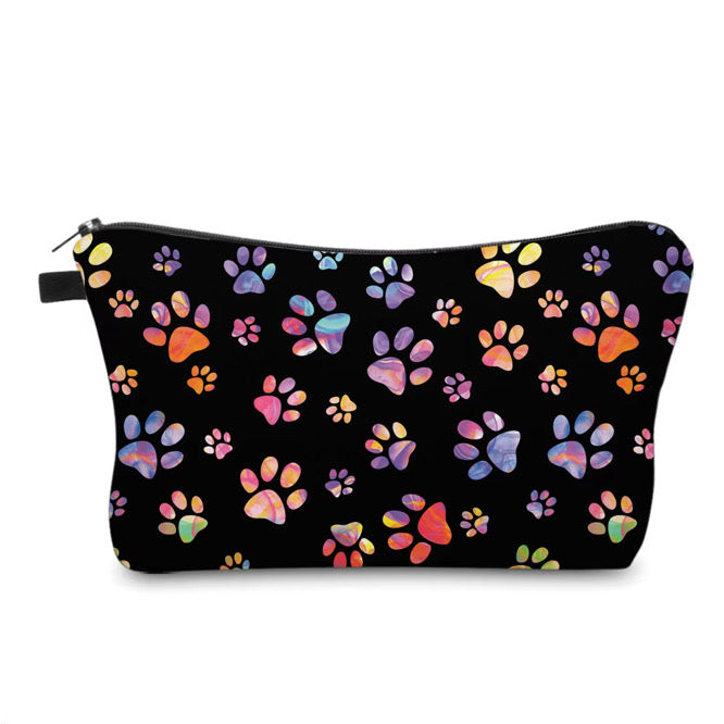 Pouch - Dog Cat, Black Rainbow Paw