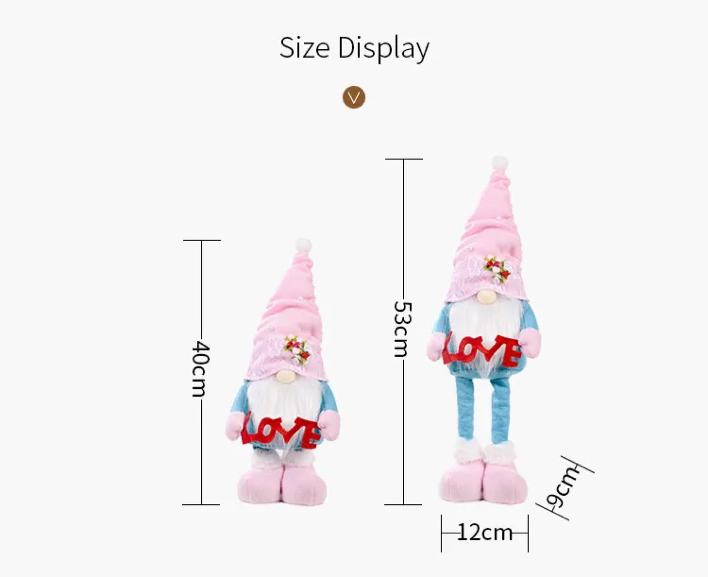 Telescopic Standing Gnome Decor - Hearts #1
