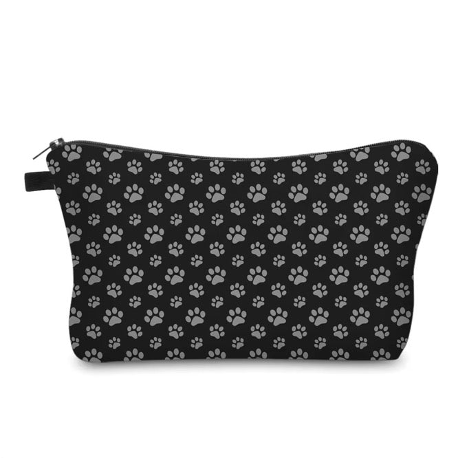 Pouch - Dog Cat Paw Black Grey