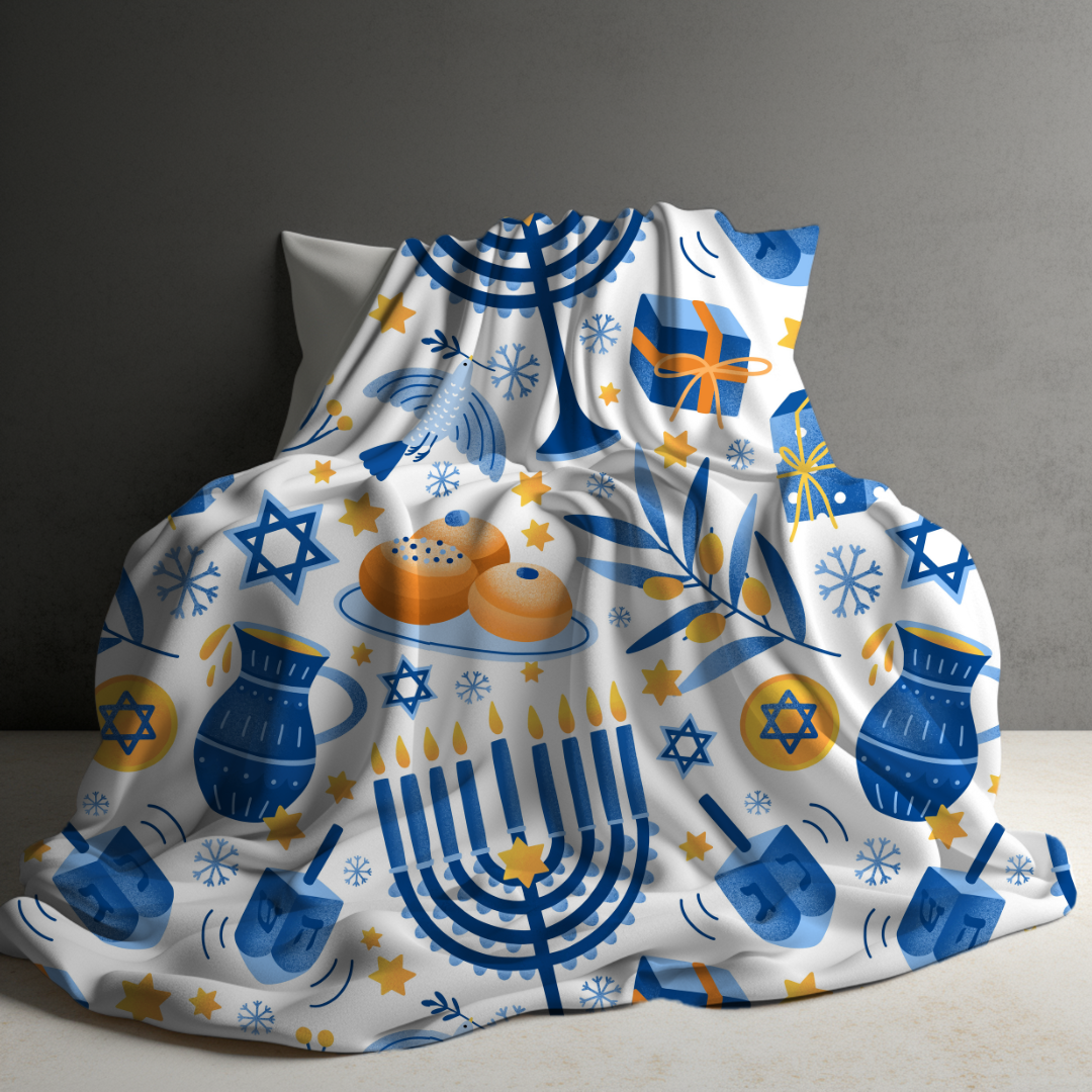 Blanket - White Hanukkah Holiday - PREORDER