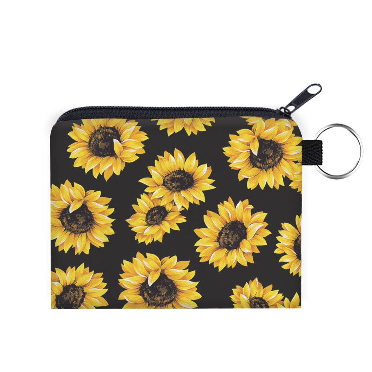 Mini Backpack, Pouch, & Mini Pouch Bundled Set - Sunflower On Black