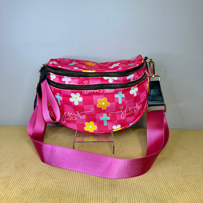The Roni Nylon Crossbody - Religious Jesus Loves Me