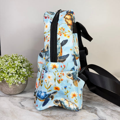 Mini Backpack - Floral Turtle