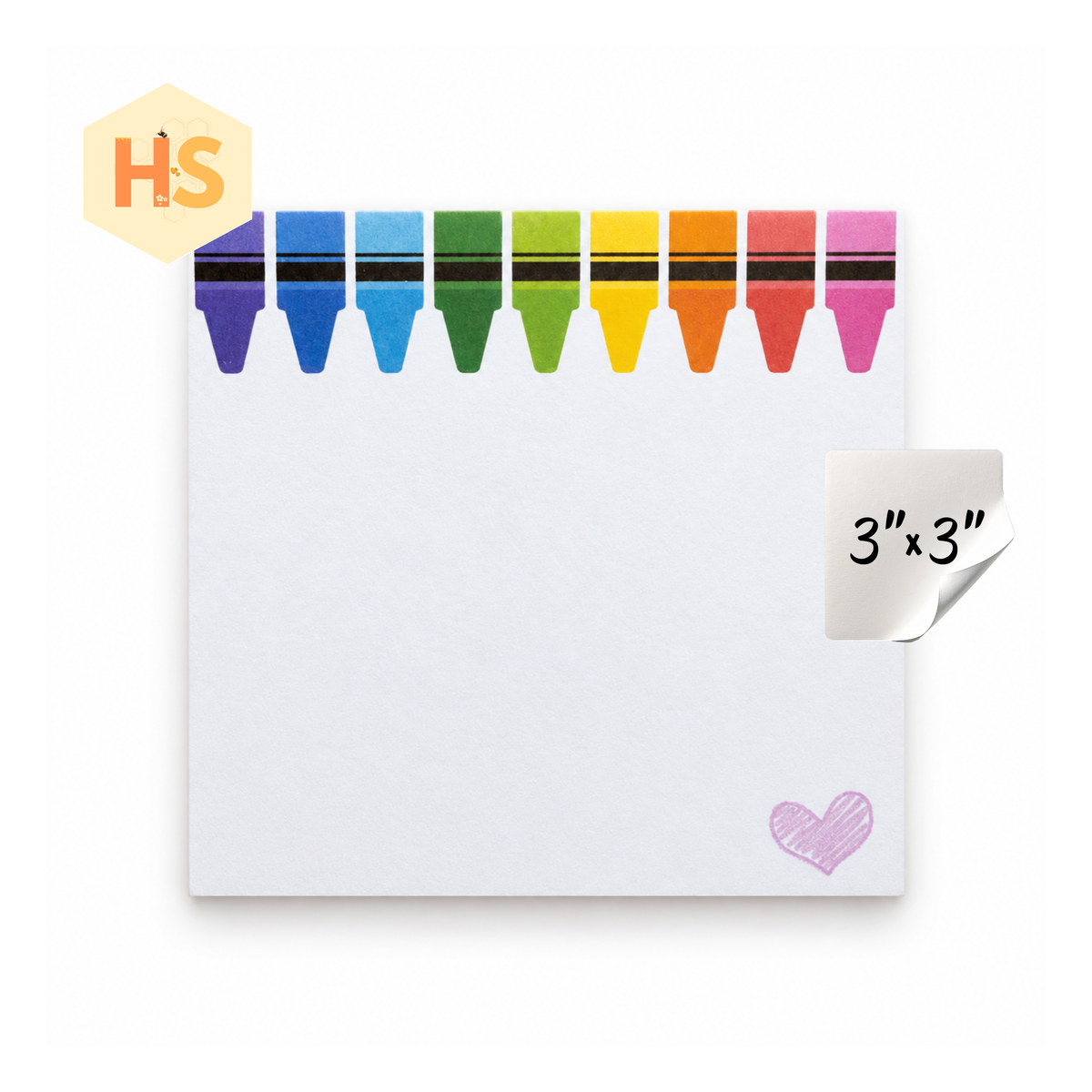 The Sticky Note Collection - Teacher Crayon Heart