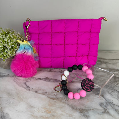 Bundled Set - Hot Pink Puffer Pouch