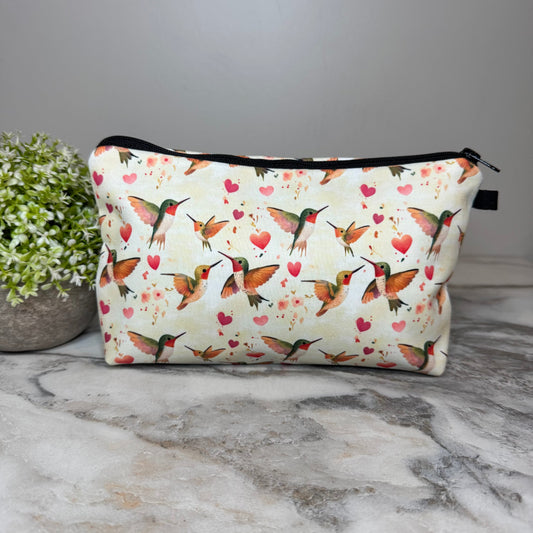 Pouch - Animal, Hummingbird Yellow Hearts