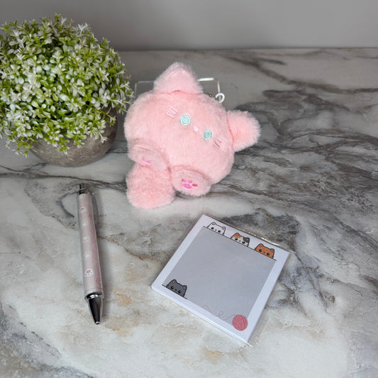Bundled Set - Cat Pom, Sticky, & Pen