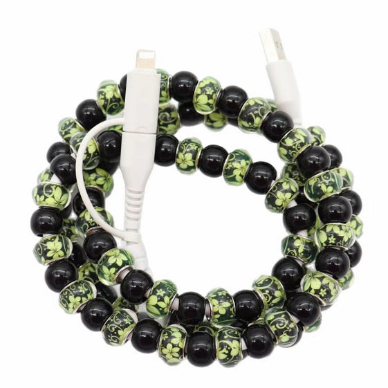Charging Cord - Beaded - Clear Design