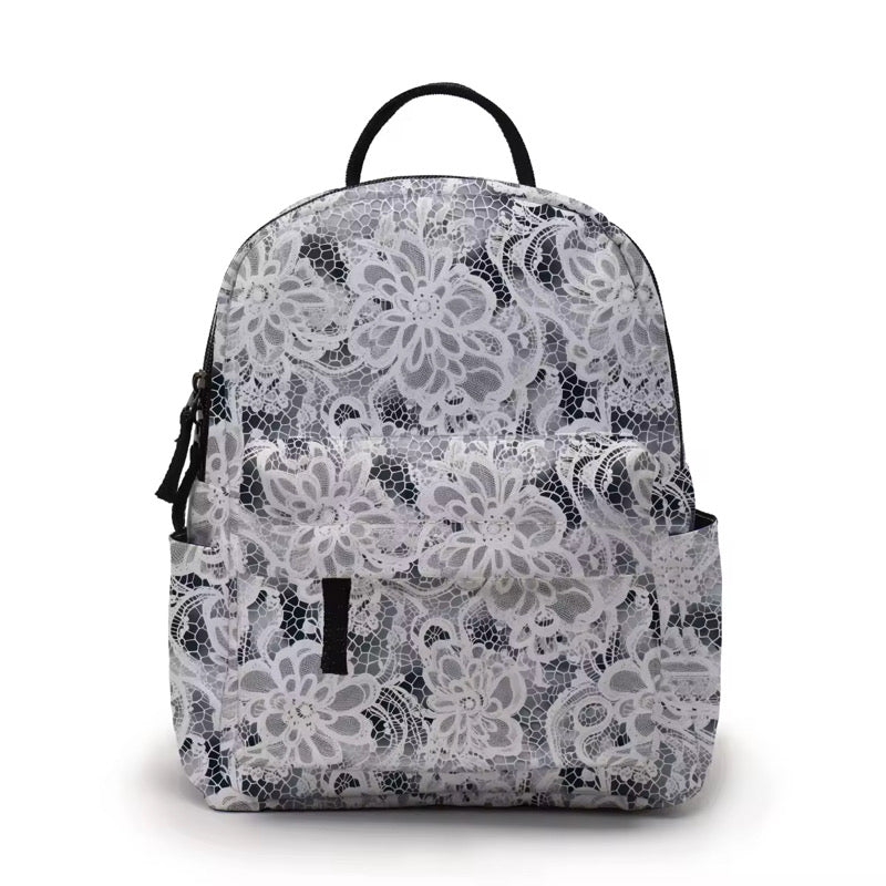 Mini Backpack - Lace Black Grey
