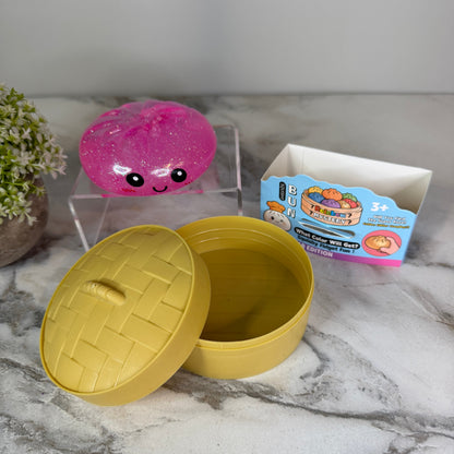 Squishy Toy - Viral Dumpling, Slow Rise Glitter - Pink