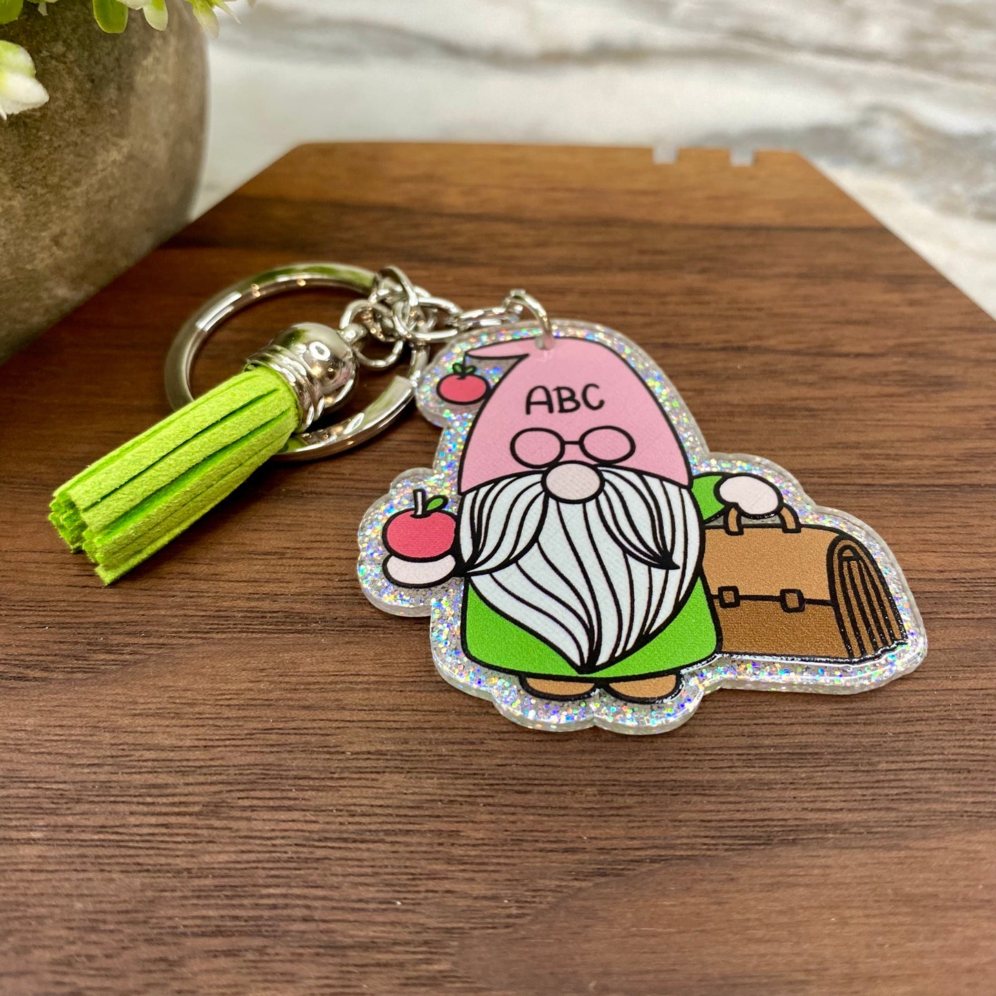 Keychain - Acrylic - Teacher Gnome - #3