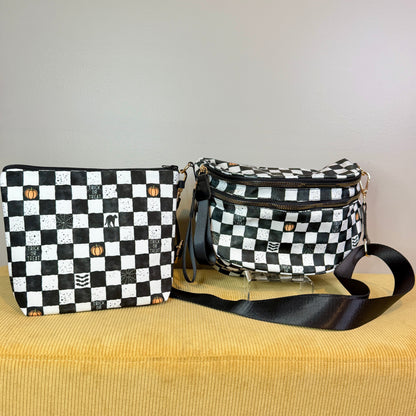Bundled Set - Roni & XL Pouch - Halloween Trick or Treat Plaid