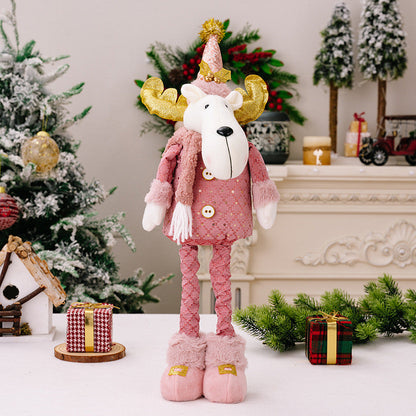 Telescopic Standing Christmas Decor - Pink & Gold