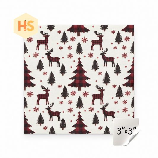 The Sticky Note Collection - Christmas Plaid Reindeer Tree