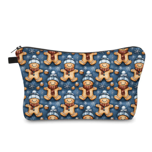 Pouch - Christmas Blue Gingerbread Man