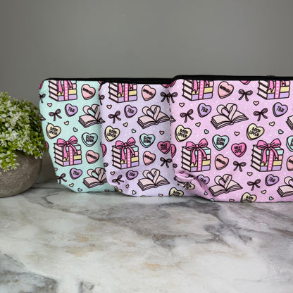 Pouch - Book Heart Romance TBR, Pink