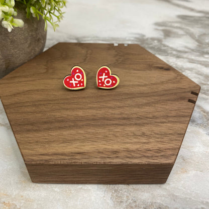 Wooden Stud Earrings - Valentine’s Day - #7