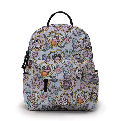 Mini Backpack - Cat Paw Meow on Pastel
