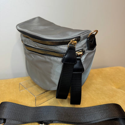 The Roni Nylon Crossbody - Grey + Black - PREORDER