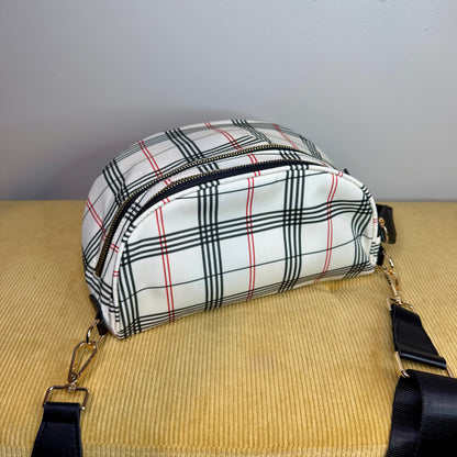 The Roni Nylon Crossbody - Plaid Stripe