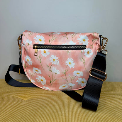 The Roni Nylon Crossbody - Pink Daisy Floral