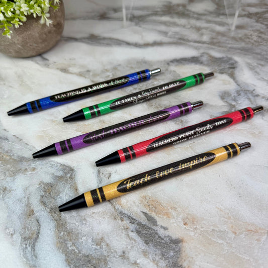 Pen - Glitter Crayon Teach Teacher