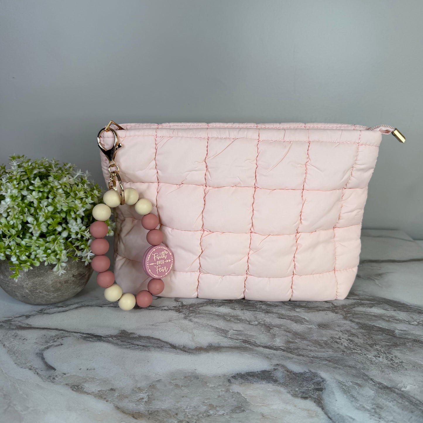 Bundled Set - Light Pink Puffer Pouch Bag