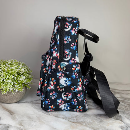 Mini Backpack - Dog Paw Galaxy Moon