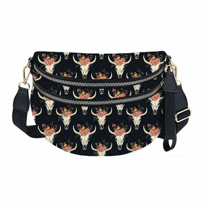 The Roni Nylon Crossbody - Bull Skull Floral