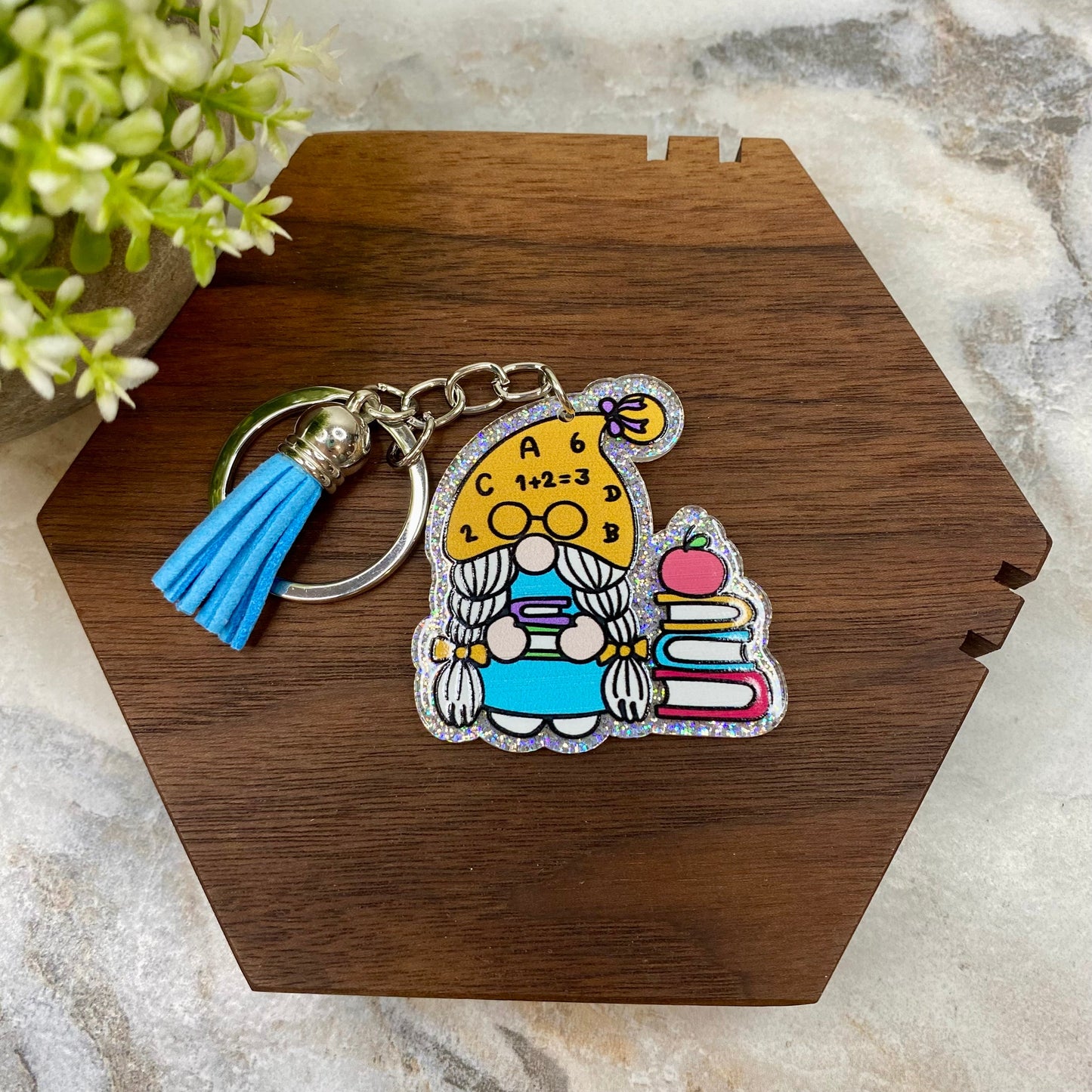 Keychain - Acrylic - Teacher Gnome - #5