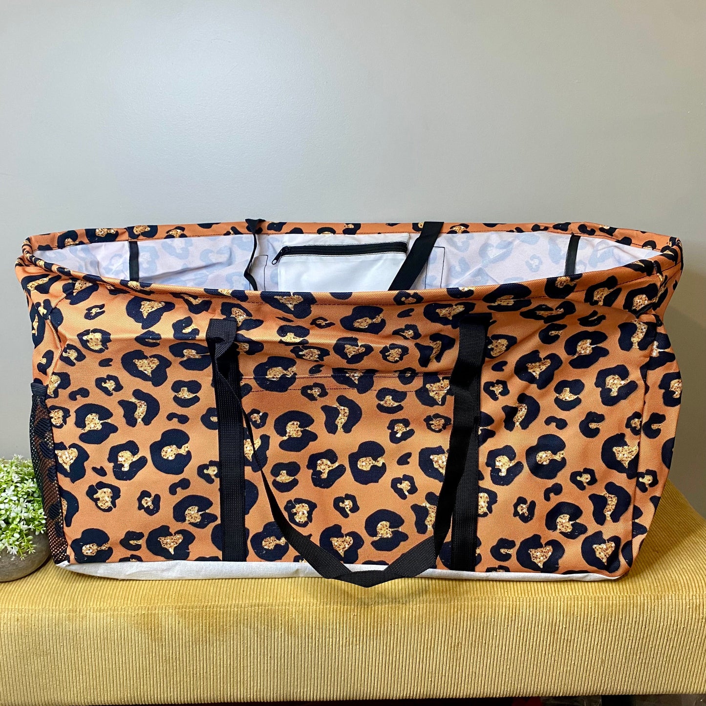 Utility Tote - Gold Orange Animal Print