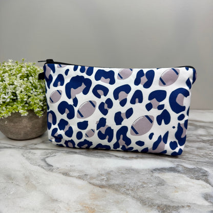 Pouch - Football Animal Print Navy Grey