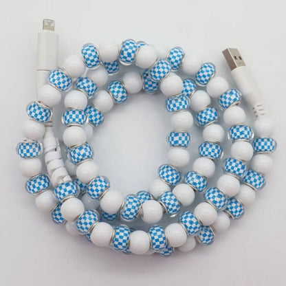 Charging Cord - Beaded - Clear Design
