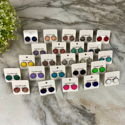 Druzy Stud Earrings - 12mm Mix