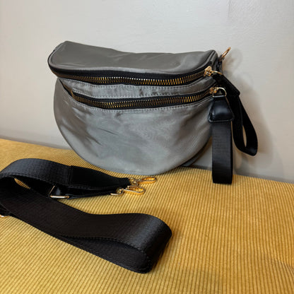 The Roni Nylon Crossbody - Grey + Black - PREORDER