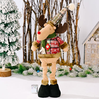 Telescopic Standing Christmas Decor - Plaid