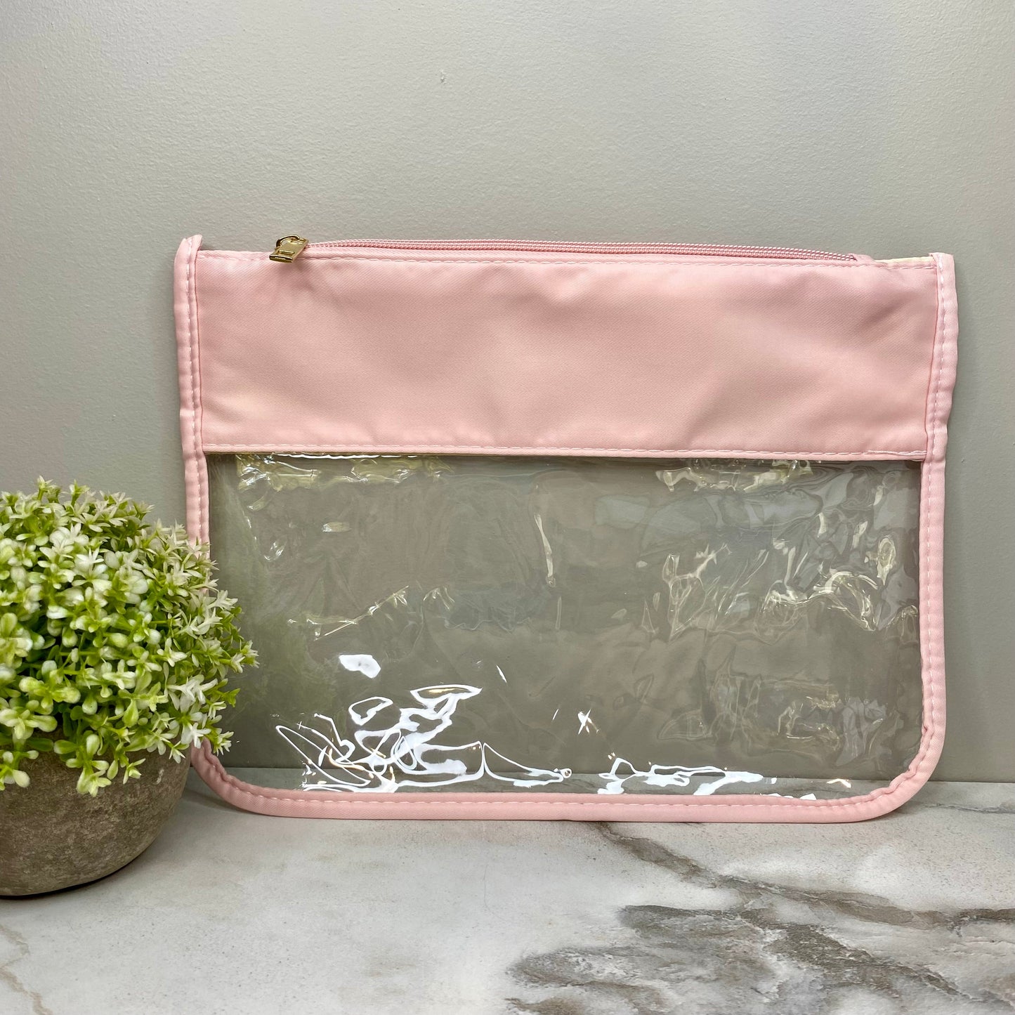 Pouch - XL Clear Zip - Baby Pink