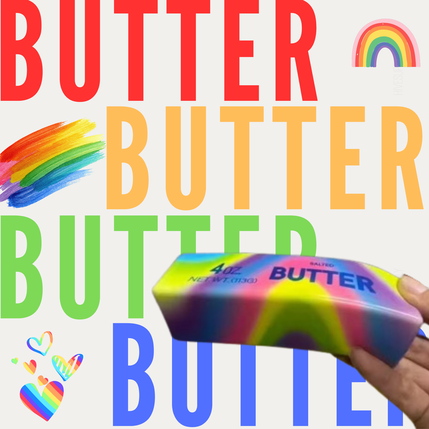 Butter Stress Squishy Toy - Rainbow - PREORDER