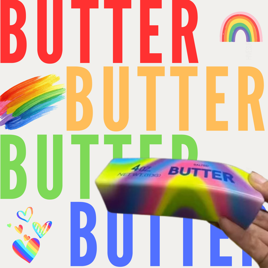 Butter Stress Squishy Toy - Rainbow - PREORDER