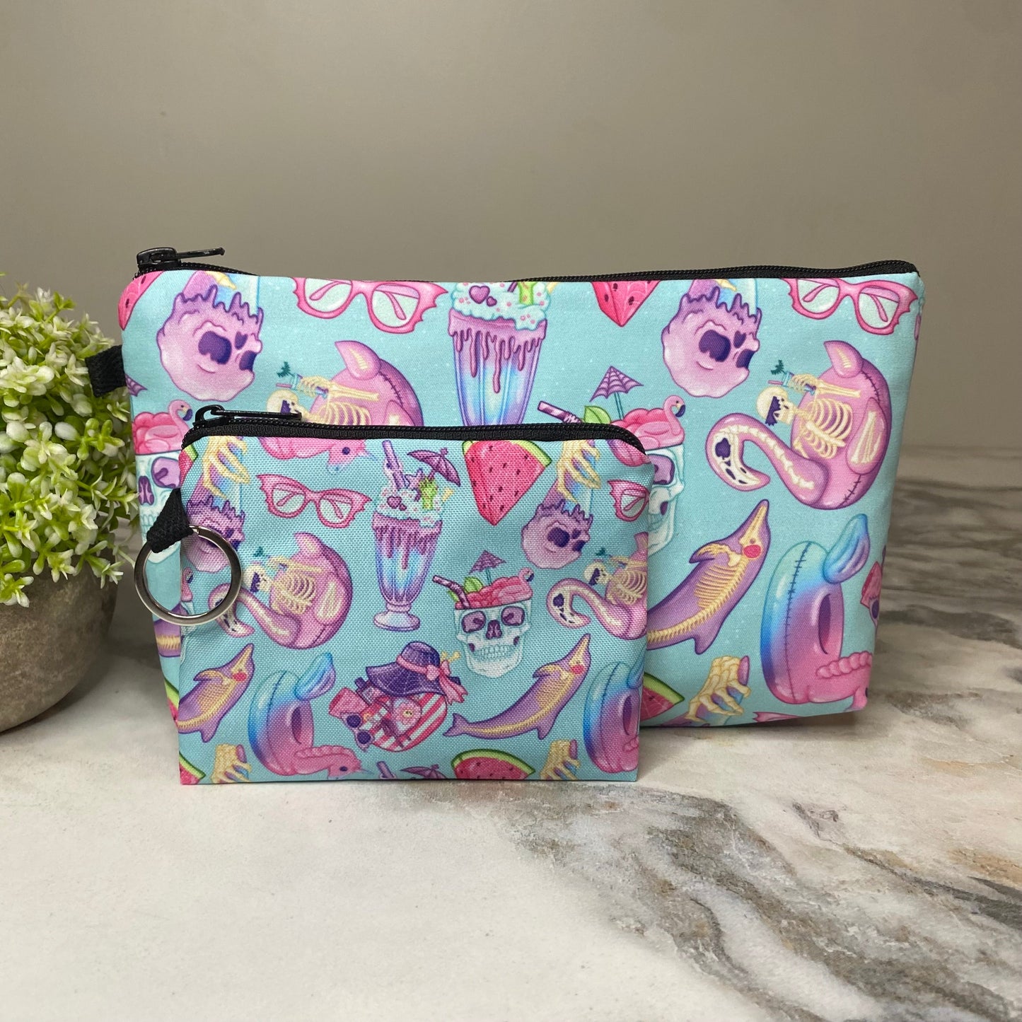 Pouch & Mini Pouch Bundled Set - Skeleton Summer