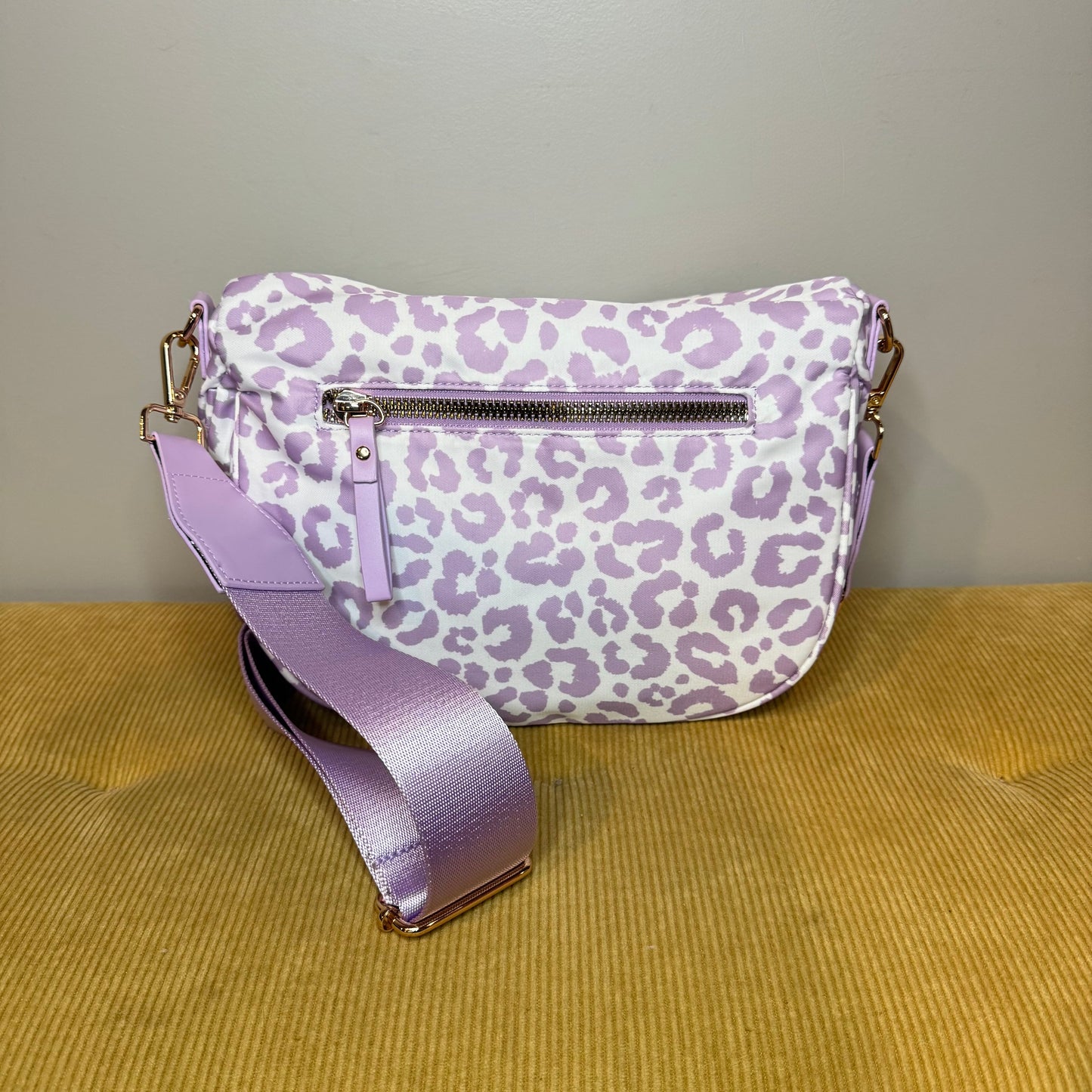 The Roni Nylon Crossbody - Animal Print Light Purple