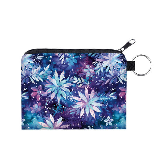 Mini Pouch - Christmas Blue Purple Snowflake
