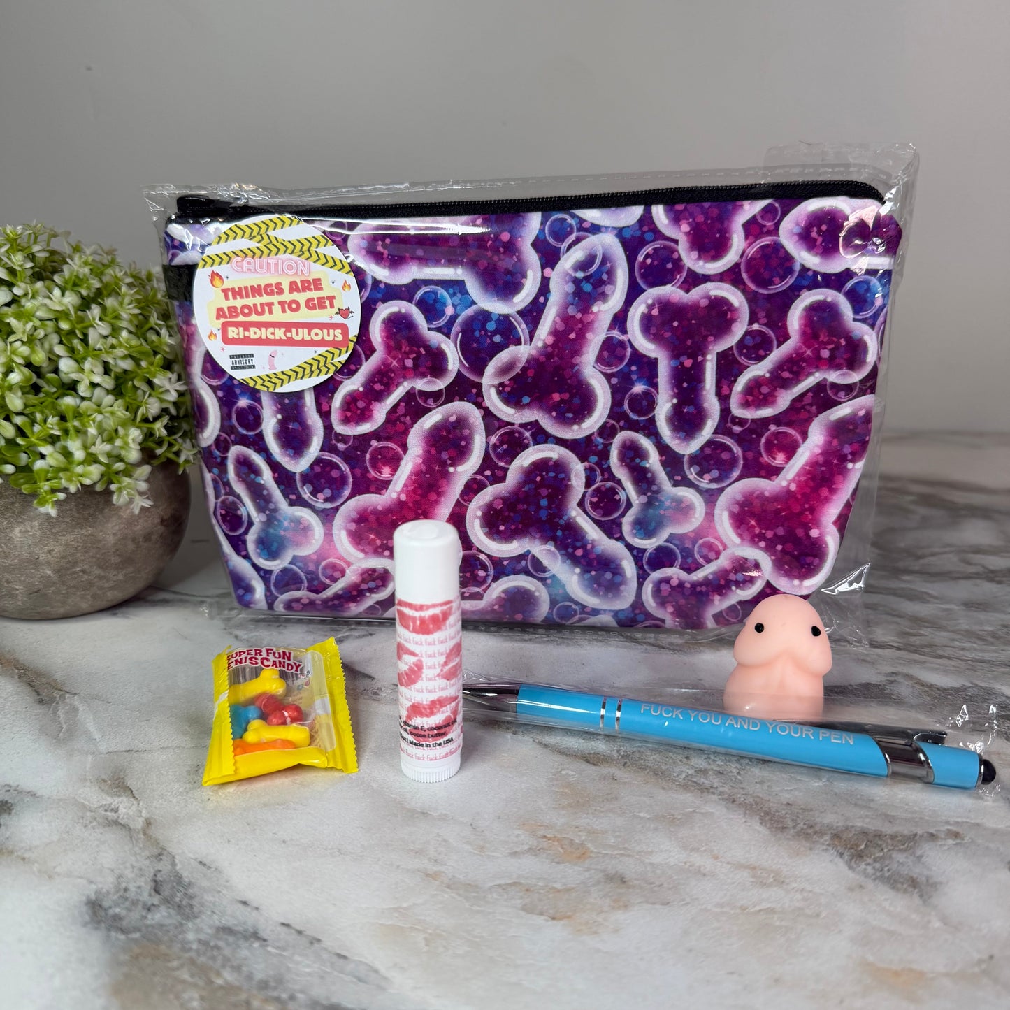 Adult Bundled Set - Purple Glitter Penis