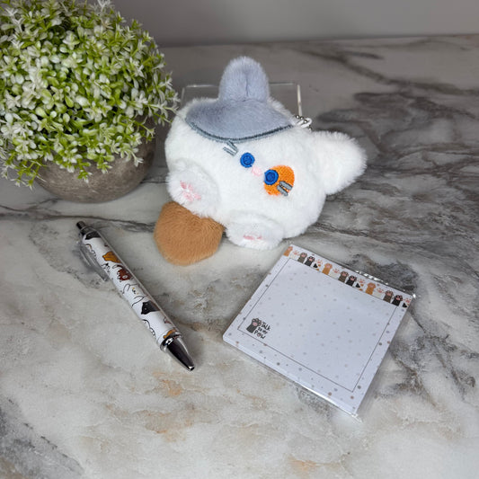 Bundled Set - Cat Pom, Sticky, & Pen