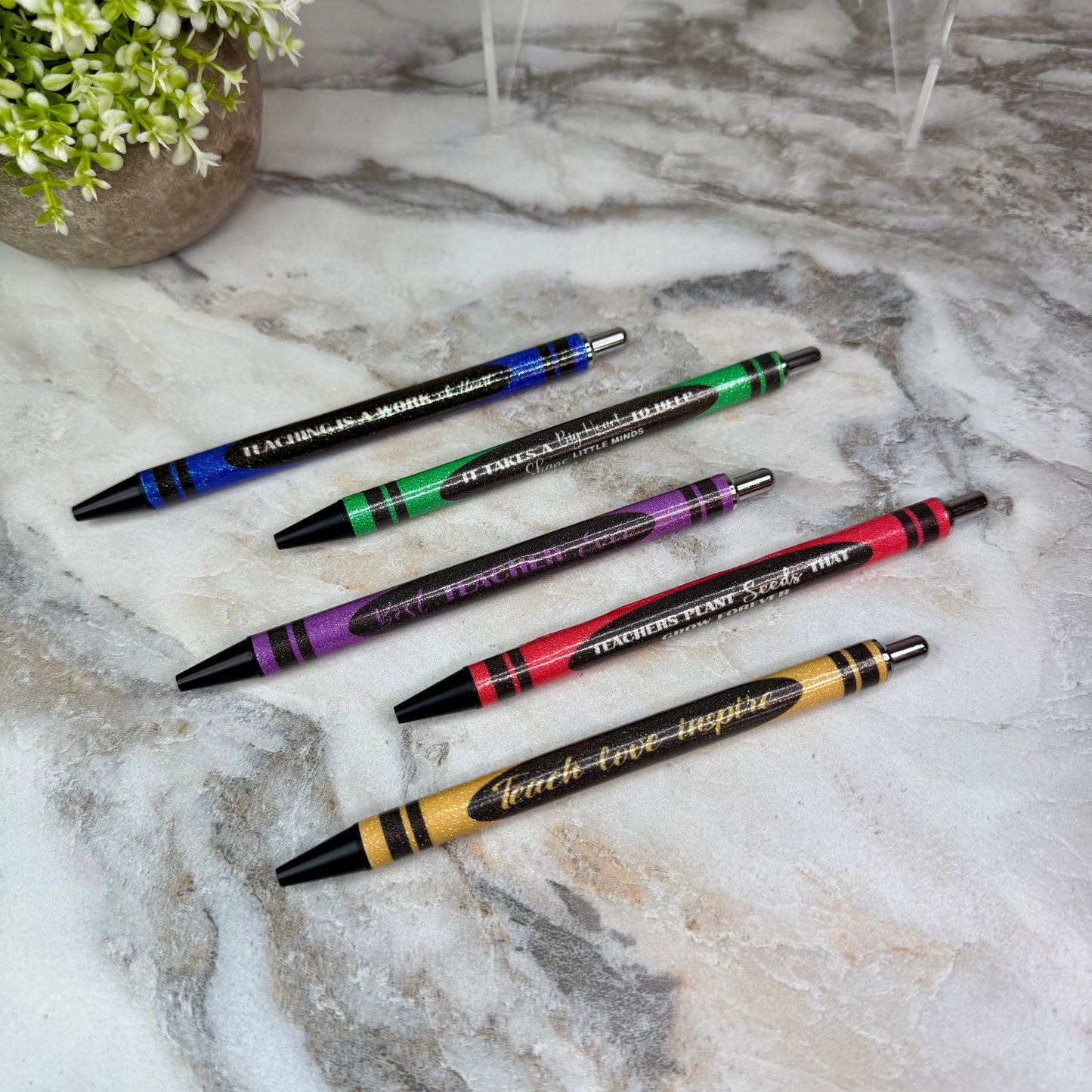 Pen - Glitter Crayon Teach Teacher