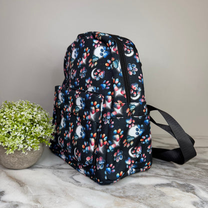 Mini Backpack - Dog Paw Galaxy Moon