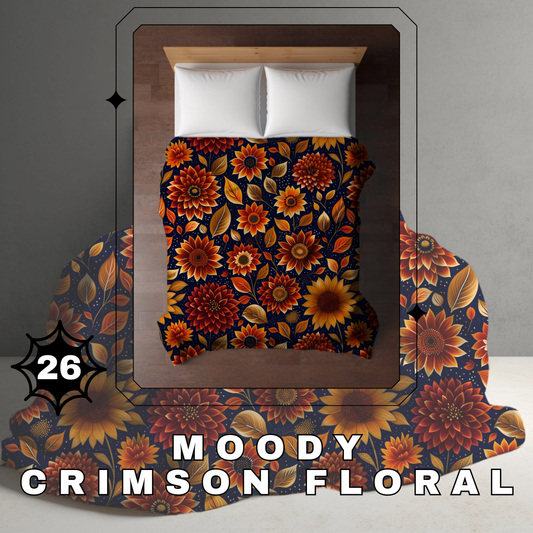 Blanket Halloween #26 - Moody Crimson Floral