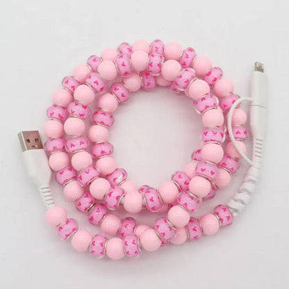 Charging Cord - Beaded - Clear Design
