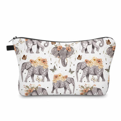Pouch - Animal Orange Floral Elephant